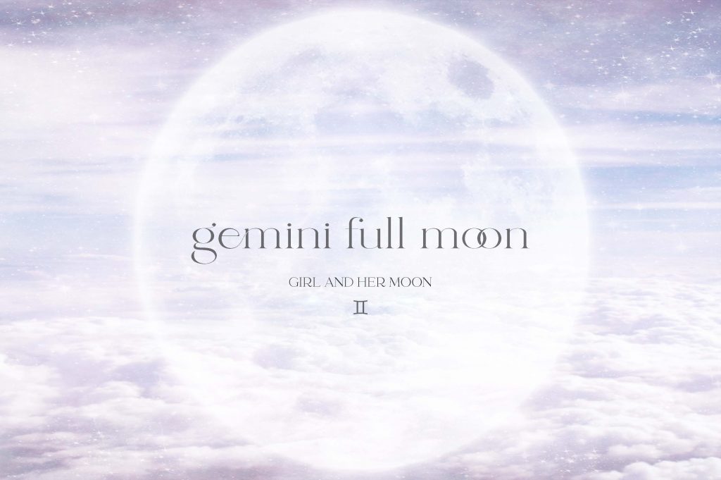 GEMIN FULL MOON DECEMBER 2021 GIRL AND HER MOON